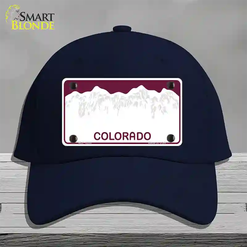 Colorado State Blank Novelty License Plate Hat Cotton / Navy