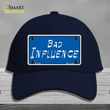 Bad Influence Novelty License Plate Hat Cotton / Navy