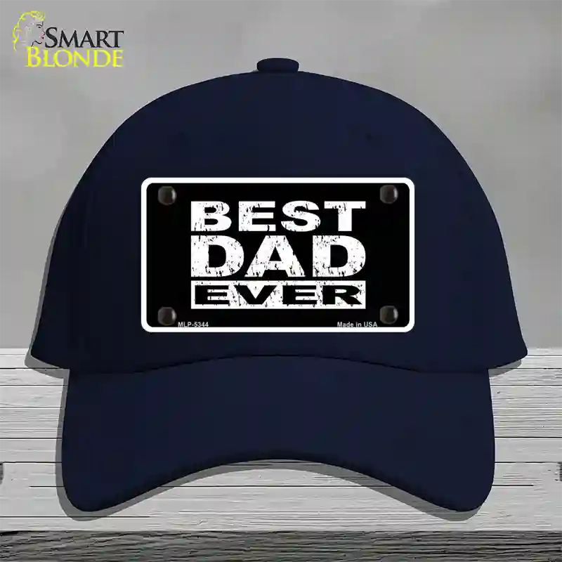 Best Dad Ever Novelty License Plate Hat Cotton / Navy