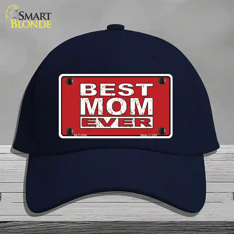 Best Mom Ever Red Novelty License Plate Hat Cotton / Navy