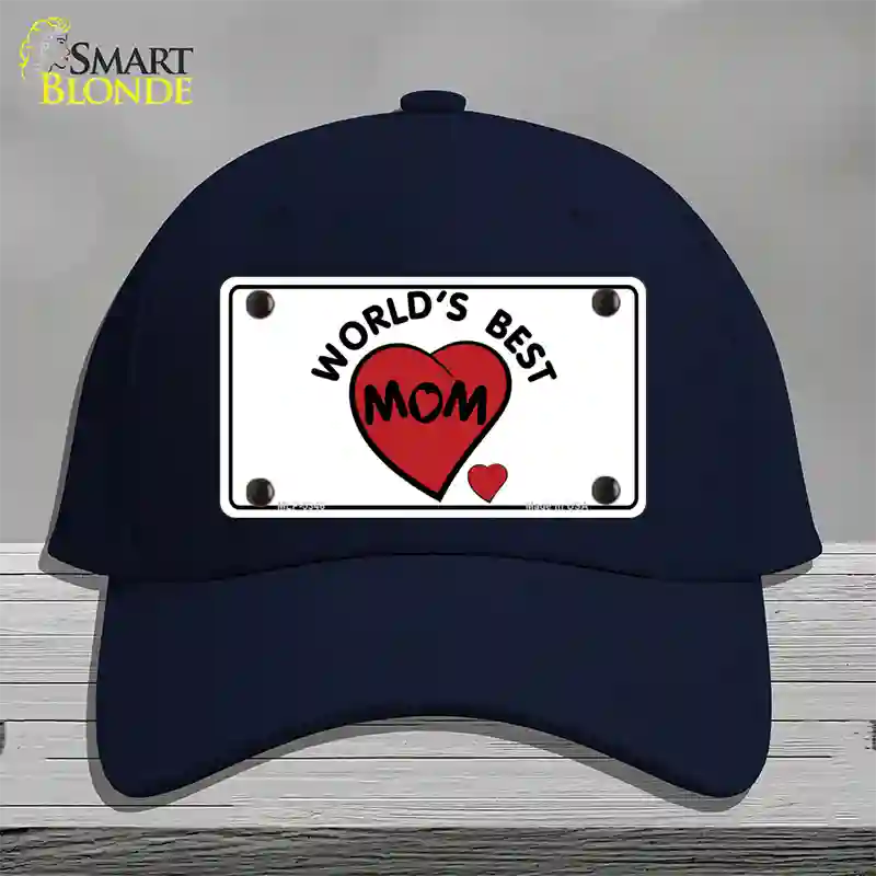 Worlds Best Mom Novelty License Plate Hat Cotton / Navy