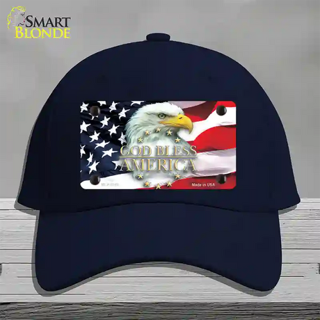 God Bless America Eagle Novelty License Plate Hat Cotton / Navy