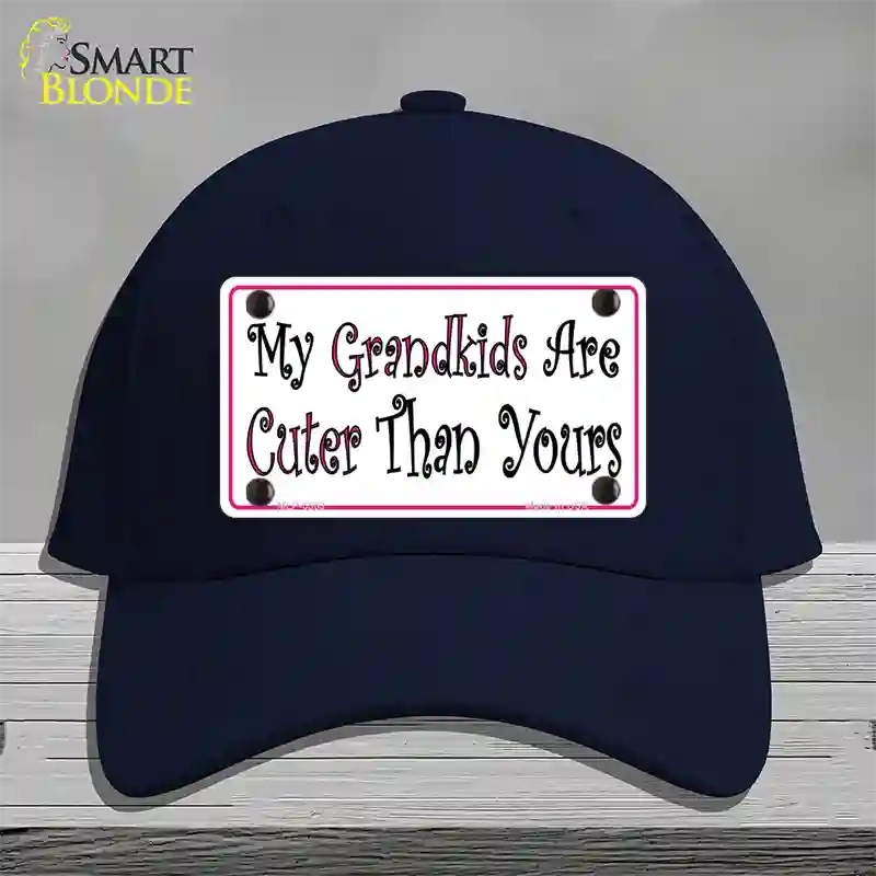 My Grandkids Are Cuter Novelty License Plate Hat Cotton / Navy