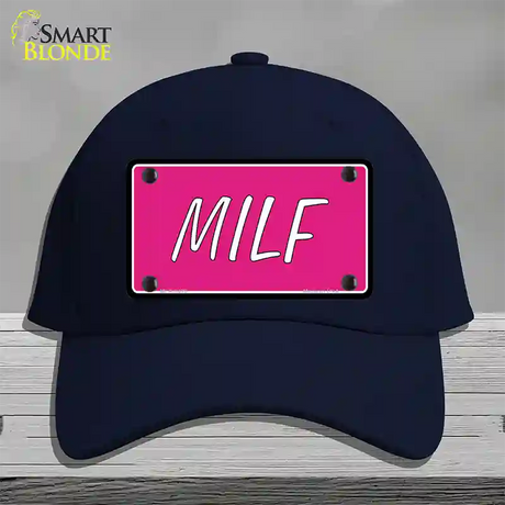 M.I.L.F Pink Novelty License Plate Hat Cotton / Navy