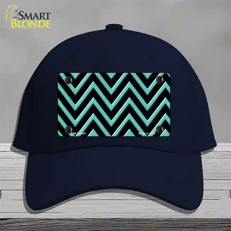 Tiffany Blue Chevron Novelty License Plate Hat Cotton / Navy