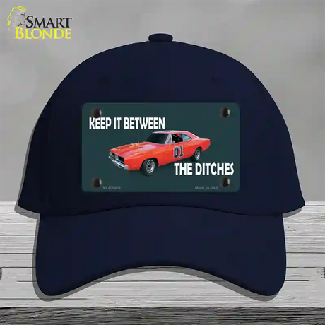 Between The Ditches Novelty License Plate Hat Cotton / Navy