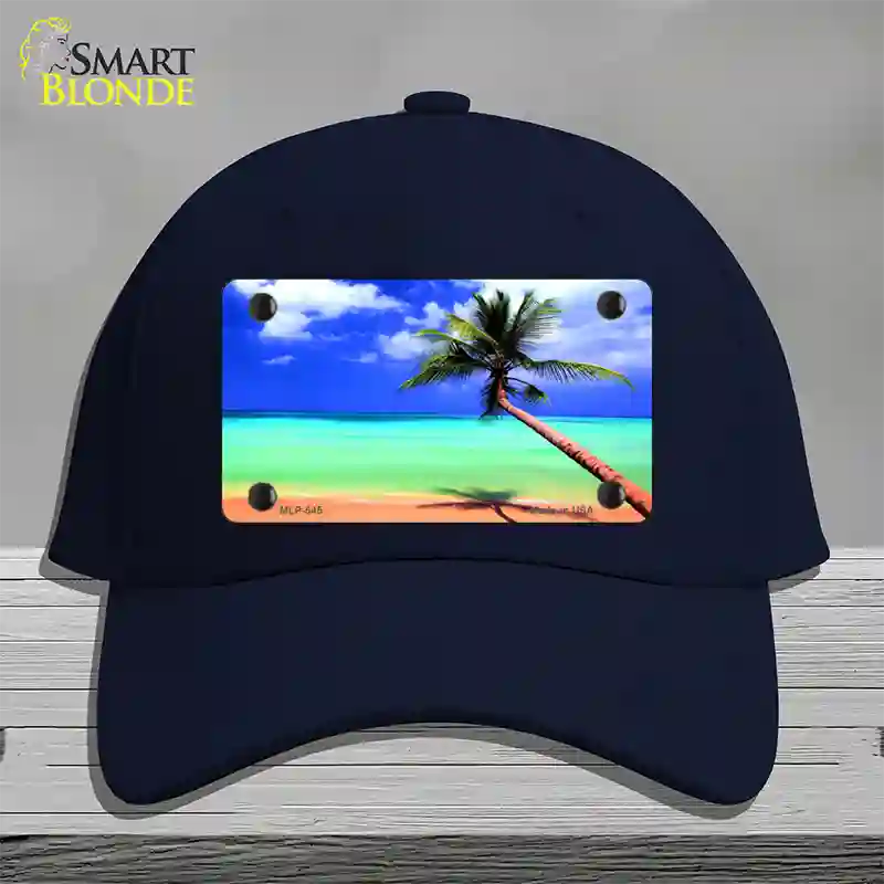 Ocean Sunrise Novelty License Plate Hat Cotton / Navy