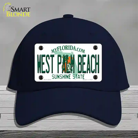 West Palm Beach Florida Novelty License Plate Hat Cotton / Navy