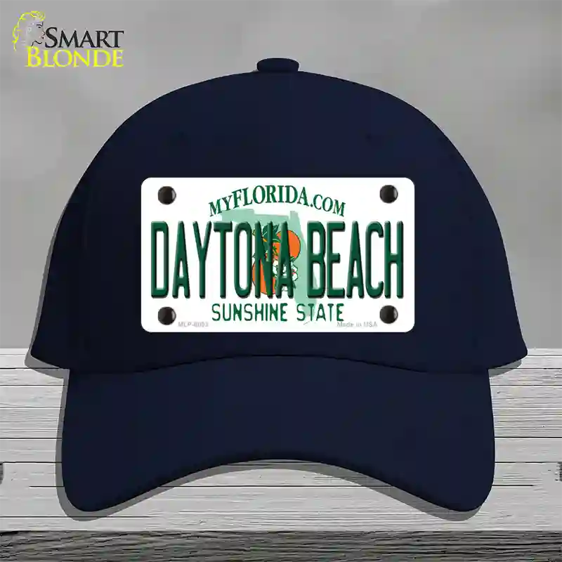 Daytona Beach Florida Novelty License Plate Hat Cotton / Navy