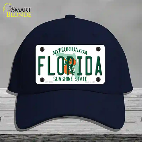 Florida Sunshine State Novelty License Plate Hat Cotton / Navy