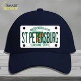 St Petersburg Florida Novelty License Plate Hat Cotton / Navy