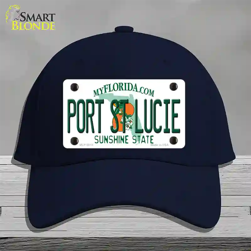 Port St Lucie Florida Novelty License Plate Hat Cotton / Navy