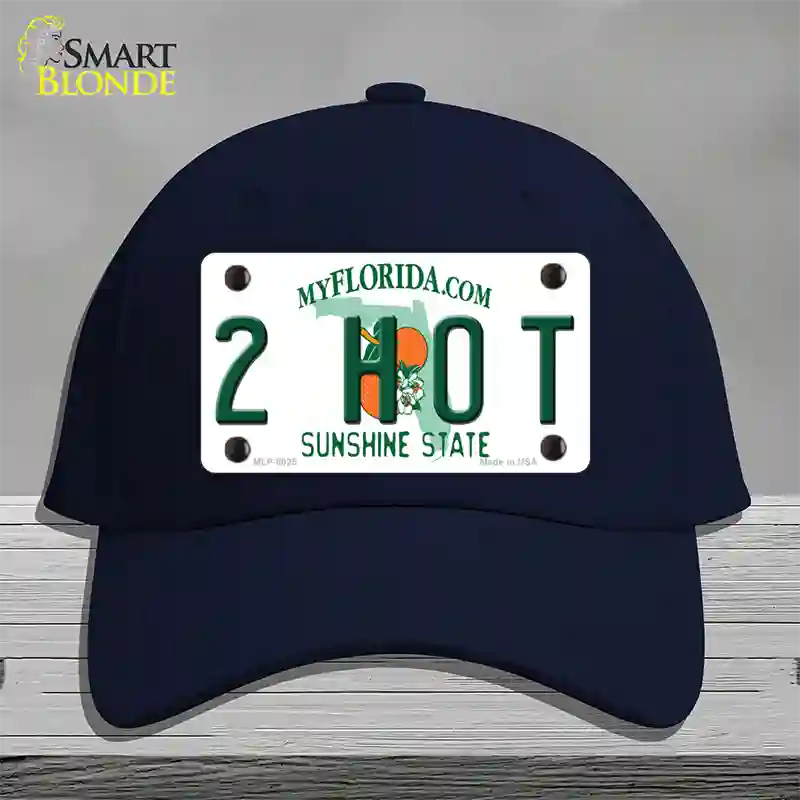 2 Hot Florida Novelty License Plate Hat Cotton / Navy