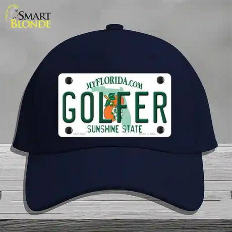 Golfer Florida Novelty License Plate Hat Cotton / Navy