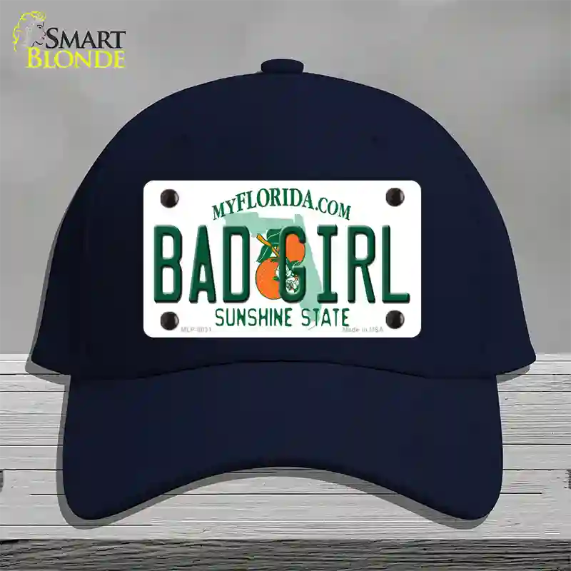 Bad Girl Florida Novelty License Plate Hat Cotton / Navy