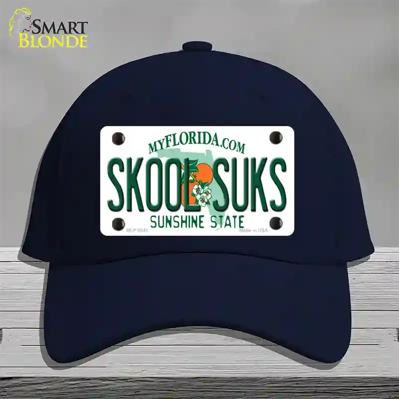 Skool Suks Florida Novelty License Plate Hat Cotton / Navy