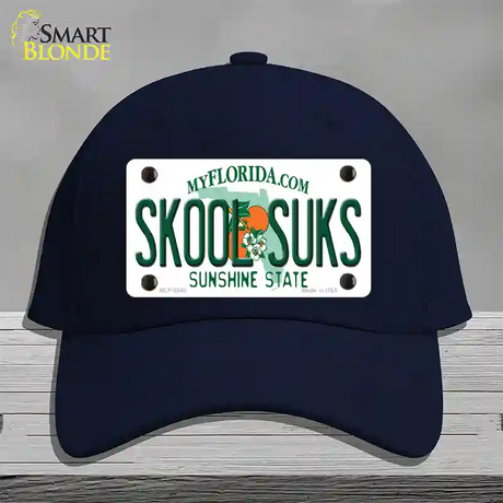 Skool Suks Florida Novelty License Plate Hat Cotton / Navy