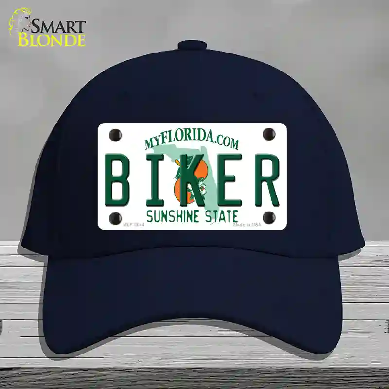 Biker Florida Novelty License Plate Hat Cotton / Navy