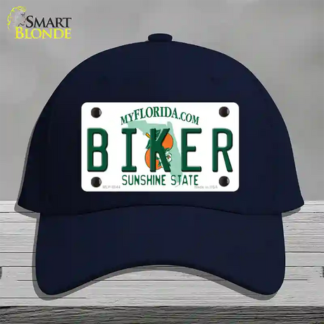 Biker Florida Novelty License Plate Hat Cotton / Navy