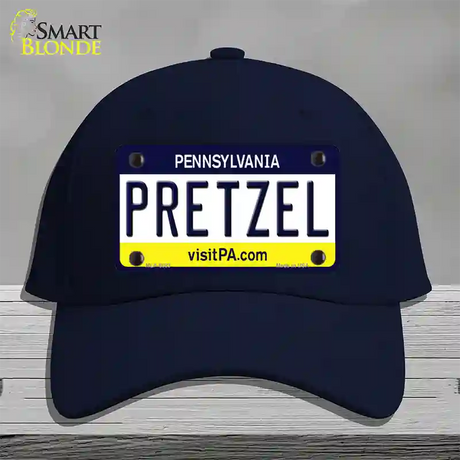 Pretzel Pennsylvania State Novelty License Plate Hat Cotton / Navy