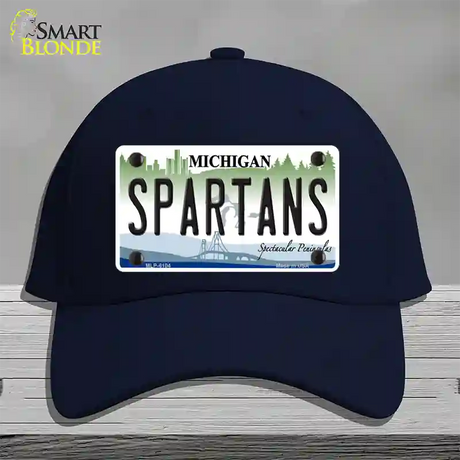 Spartans Michigan Novelty License Plate Hat Cotton / Navy