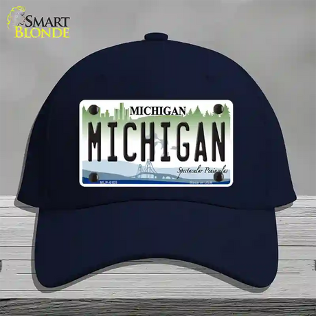 Michigan Novelty License Plate Hat Cotton / Navy