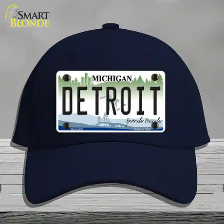 Detroit Michigan Novelty License Plate Hat Cotton / Navy