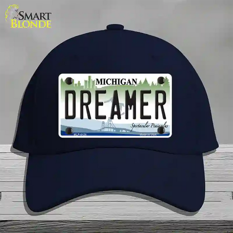 Dreamer Michigan Novelty License Plate Hat Cotton / Navy