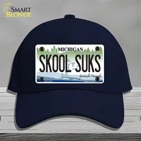 Skool Suks Michigan Novelty License Plate Hat Cotton / Navy