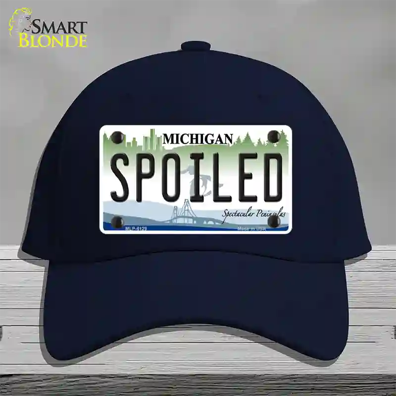 Spoiled Michigan Novelty License Plate Hat Cotton / Navy