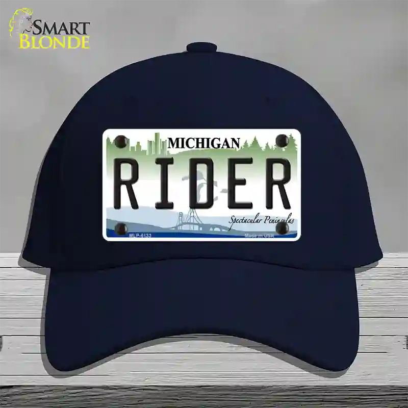 Rider Michigan Novelty License Plate Hat Cotton / Navy