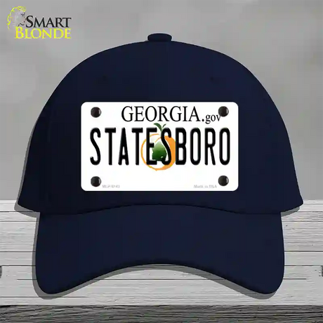 Statesboro Georgia Novelty License Plate Hat Cotton / Navy