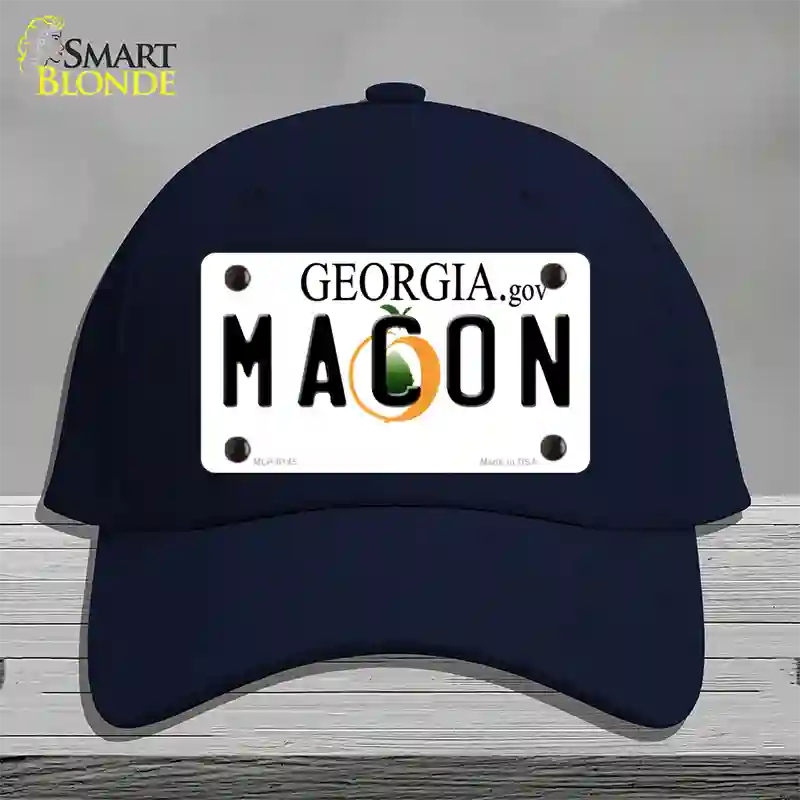 Macon Georgia Novelty License Plate Hat Cotton / Navy