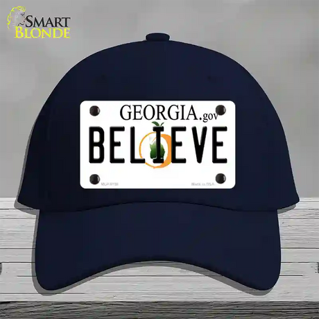 Believe Georgia Novelty License Plate Hat Cotton / Navy