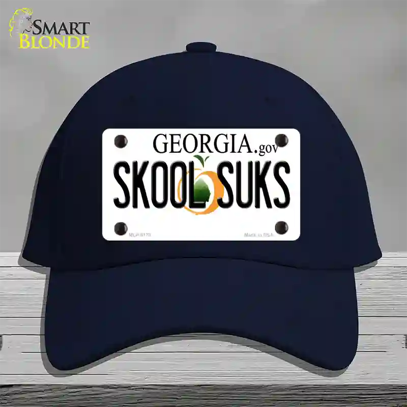 Skool Suks Georgia Novelty License Plate Hat Cotton / Navy