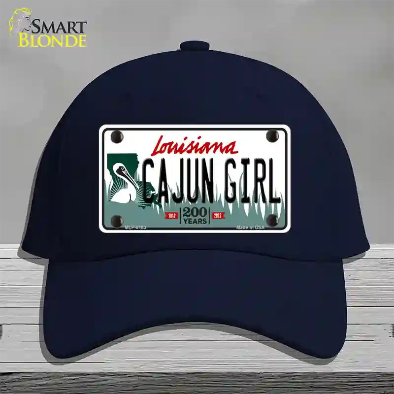 Cajun Girl Louisiana Novelty License Plate Hat Cotton / Navy