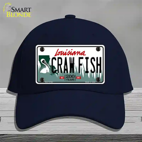 Craw Fish Louisiana Novelty License Plate Hat Cotton / Navy