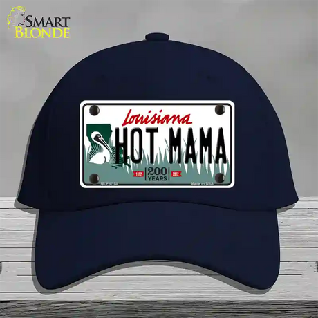 Hot Mama Louisiana Novelty License Plate Hat Cotton / Navy