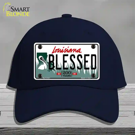 Blessed Louisiana Novelty License Plate Hat Cotton / Navy