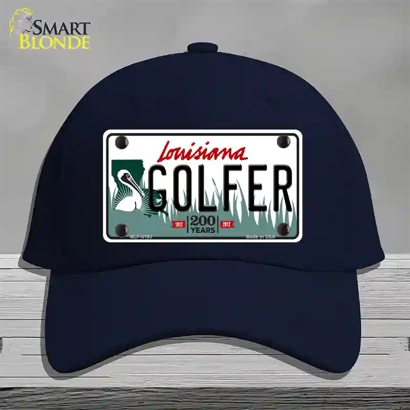 Golfer Louisiana Novelty License Plate Hat Cotton / Navy