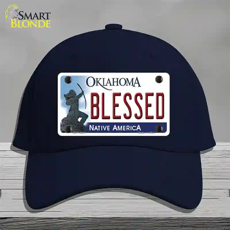 Blessed Oklahoma Novelty License Plate Hat Cotton / Navy