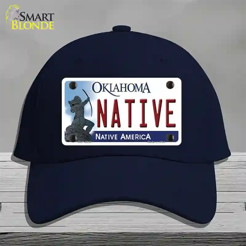 Native Oklahoma Novelty License Plate Hat Cotton / Navy