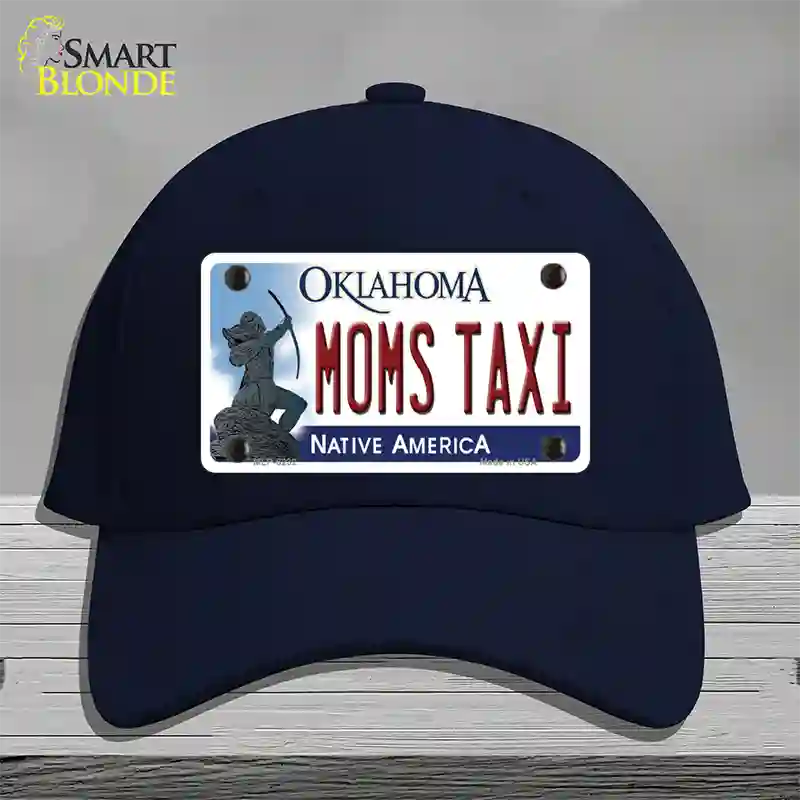 Moms Taxi Oklahoma Novelty License Plate Hat Cotton / Navy