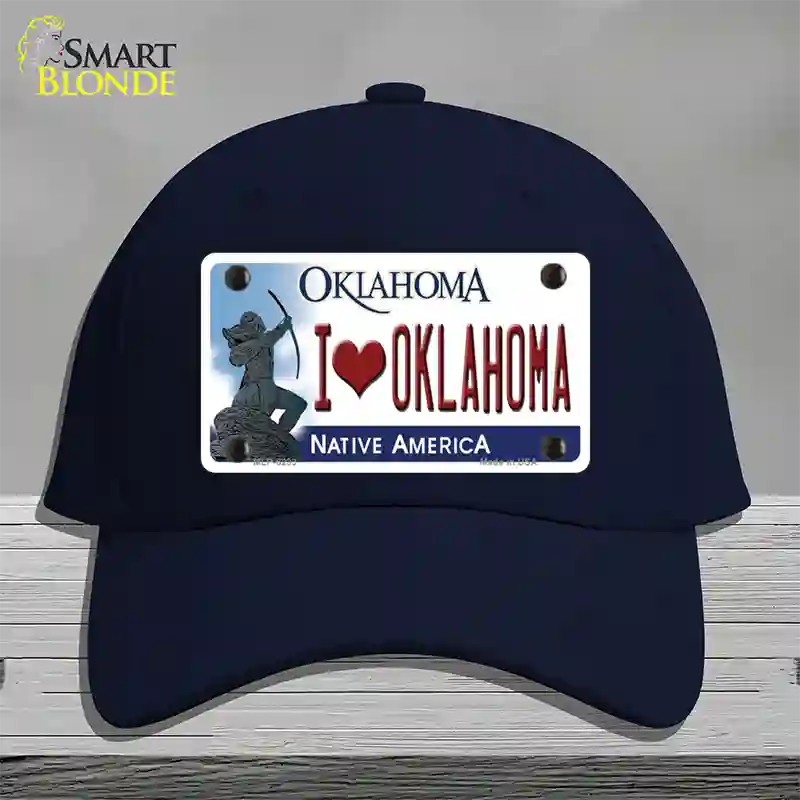 I Love Oklahoma Novelty License Plate Hat Cotton / Navy