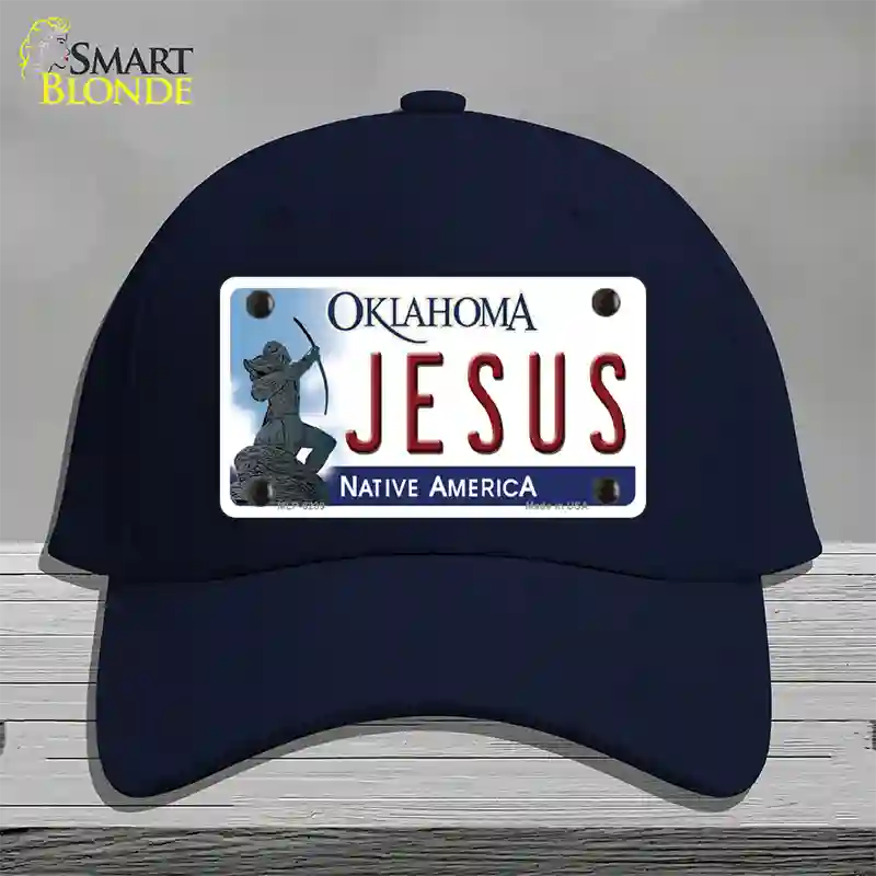 Jesus Oklahoma Novelty License Plate Hat Cotton / Navy