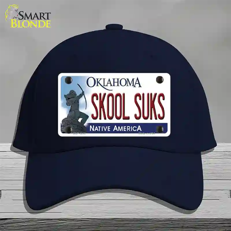 Skool Suks Oklahoma Novelty License Plate Hat Cotton / Navy