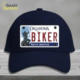 Biker Oklahoma Novelty License Plate Hat Cotton / Navy