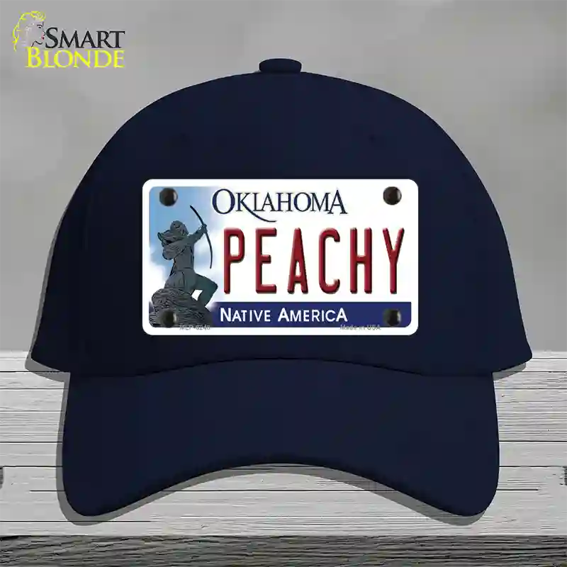 Peachy Oklahoma Novelty License Plate Hat Cotton / Navy