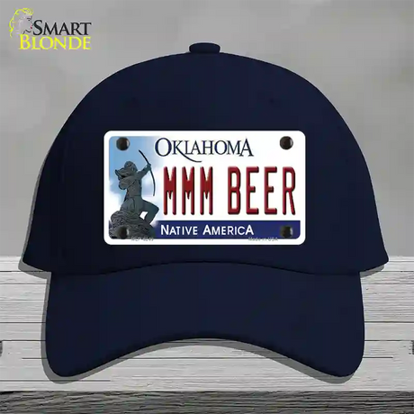 MMM Beer Oklahoma Novelty License Plate Hat Cotton / Navy