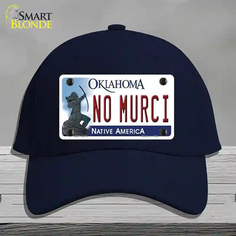 No Murci Oklahoma Novelty License Plate Hat Cotton / Navy